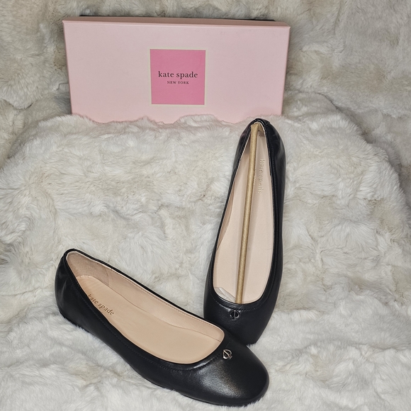 Kate Spade Black Leather Flats